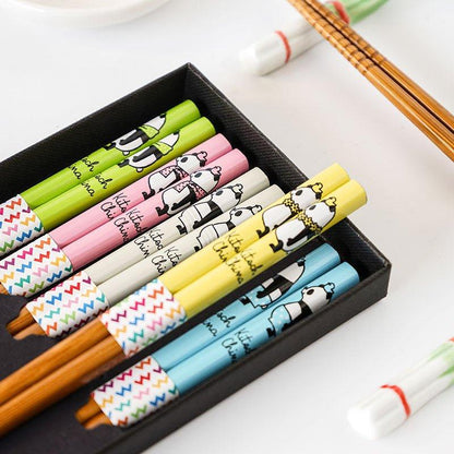 Bamboo Chopsticks Set of 5 Pairs – Japanese Themed Designs