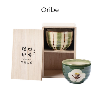 Ceramic Bowl Set of 2 – Mino Ware Hand-Painted Couple Gift