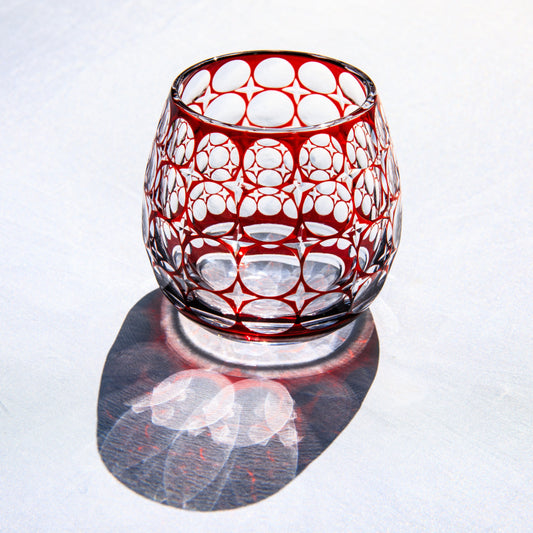 Whiskey Glass Edo Kiriko Hanamaru Hand-Cut Crystal | Japanese Artisan Glassware