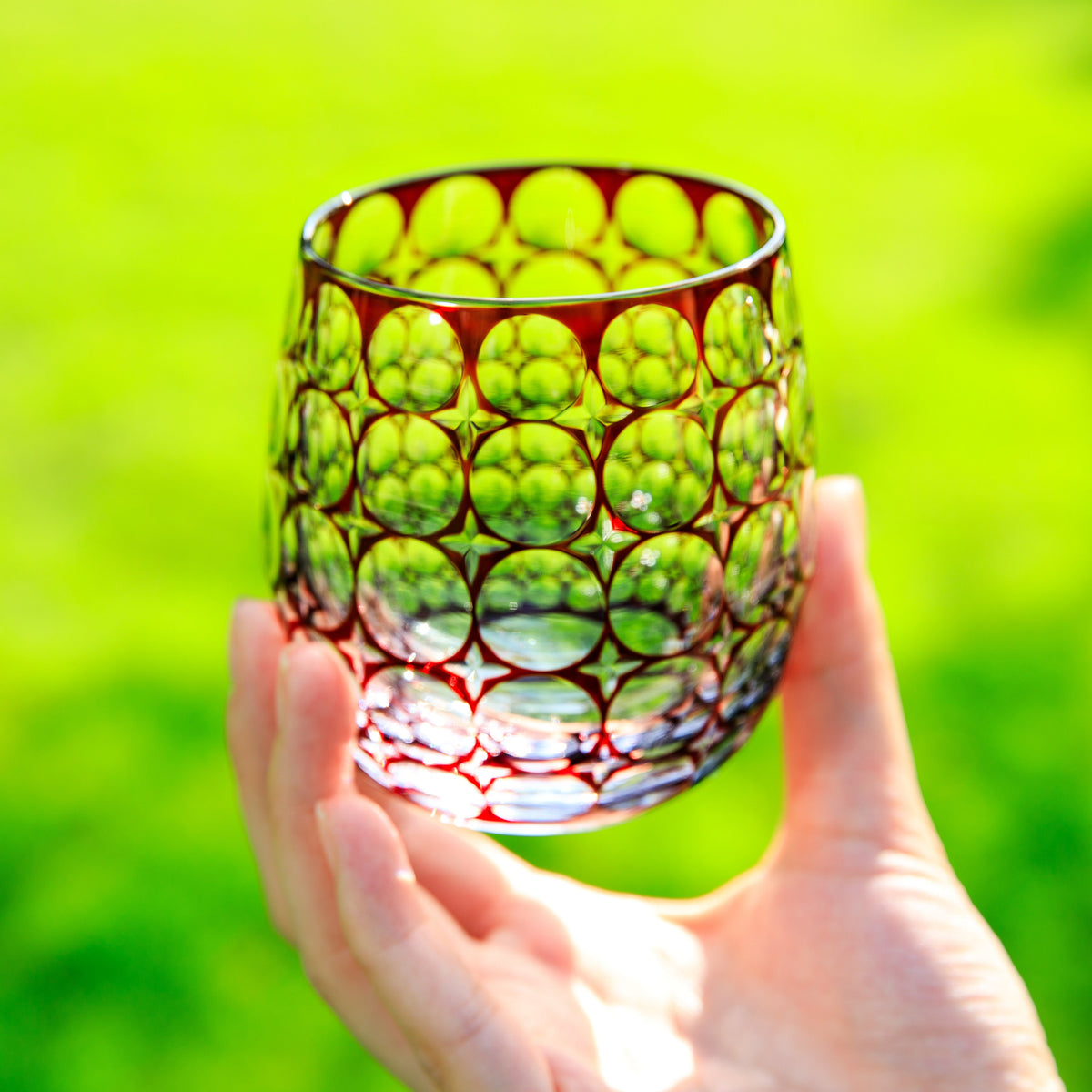Whiskey Glass Edo Kiriko Hanamaru Hand-Cut Crystal | Japanese Artisan Glassware