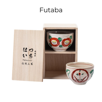 Ceramic Bowl Set of 2 – Mino Ware Hand-Painted Couple Gift