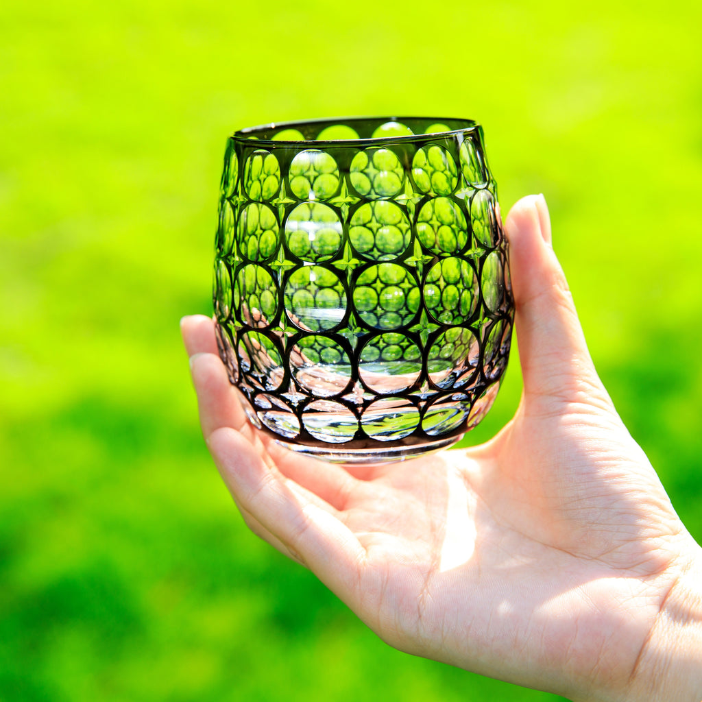 Whiskey Glass Edo Kiriko Hanamaru Hand-Cut Crystal | Japanese Artisan Glassware