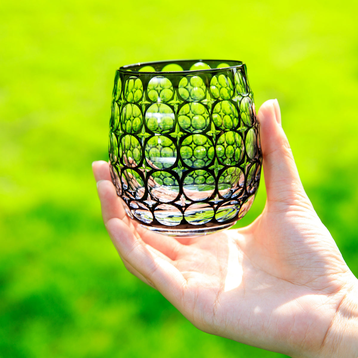Whiskey Glass Edo Kiriko Hanamaru Hand-Cut Crystal | Japanese Artisan Glassware