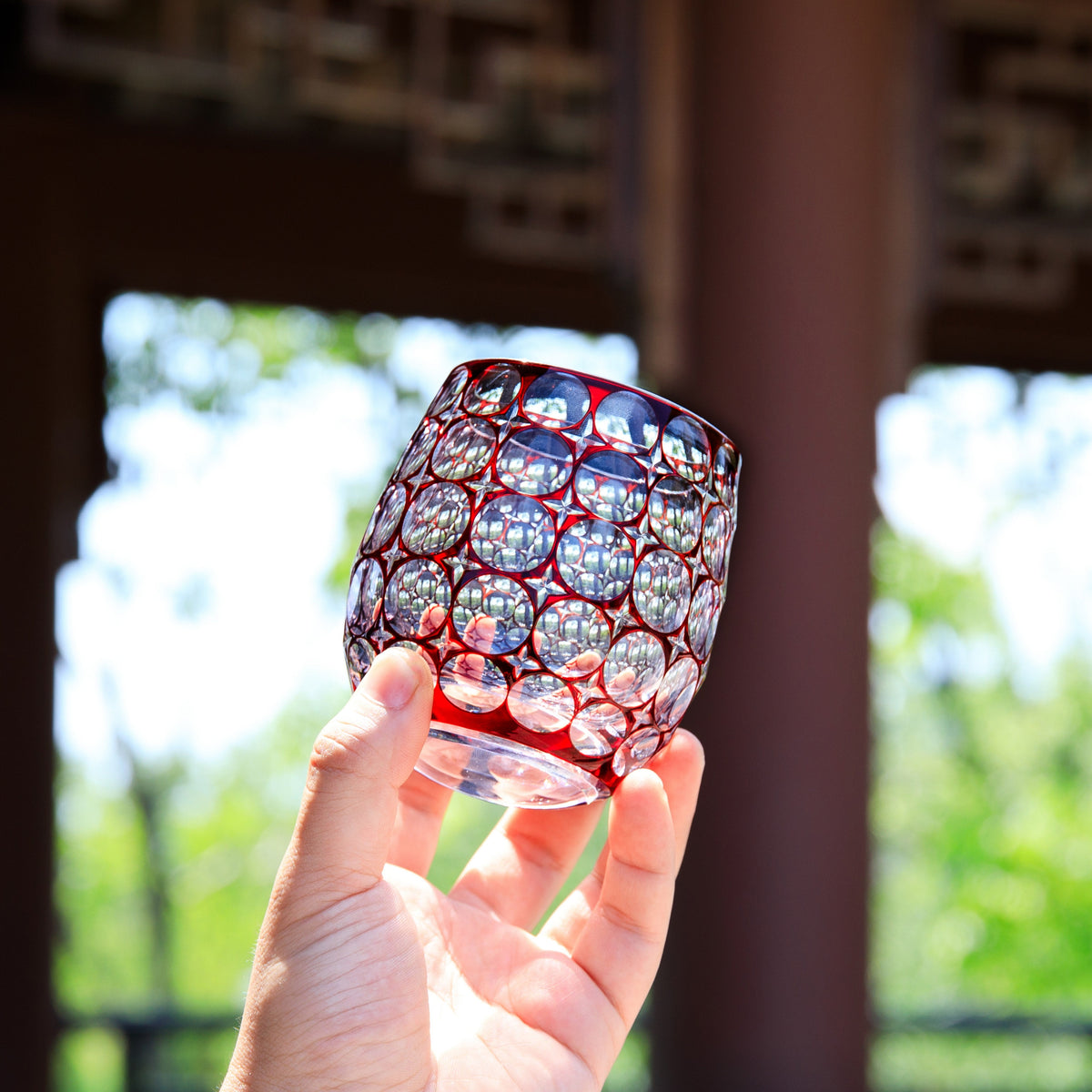 Whiskey Glass Edo Kiriko Hanamaru Hand-Cut Crystal | Japanese Artisan Glassware