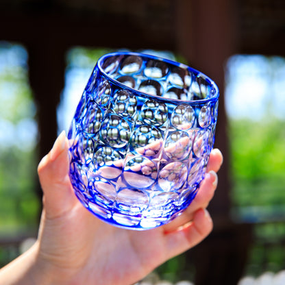 Whiskey Glass Edo Kiriko Hanamaru Hand-Cut Crystal | Japanese Artisan Glassware