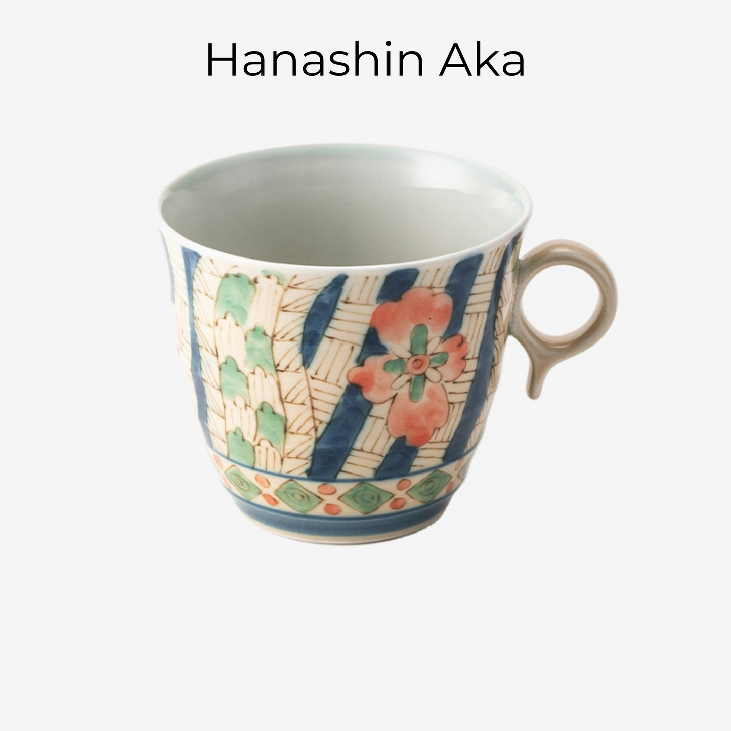 Ceramic Mug | Japanese Hasami Ware Hanashin Floral Vintage Handcrafted Collection