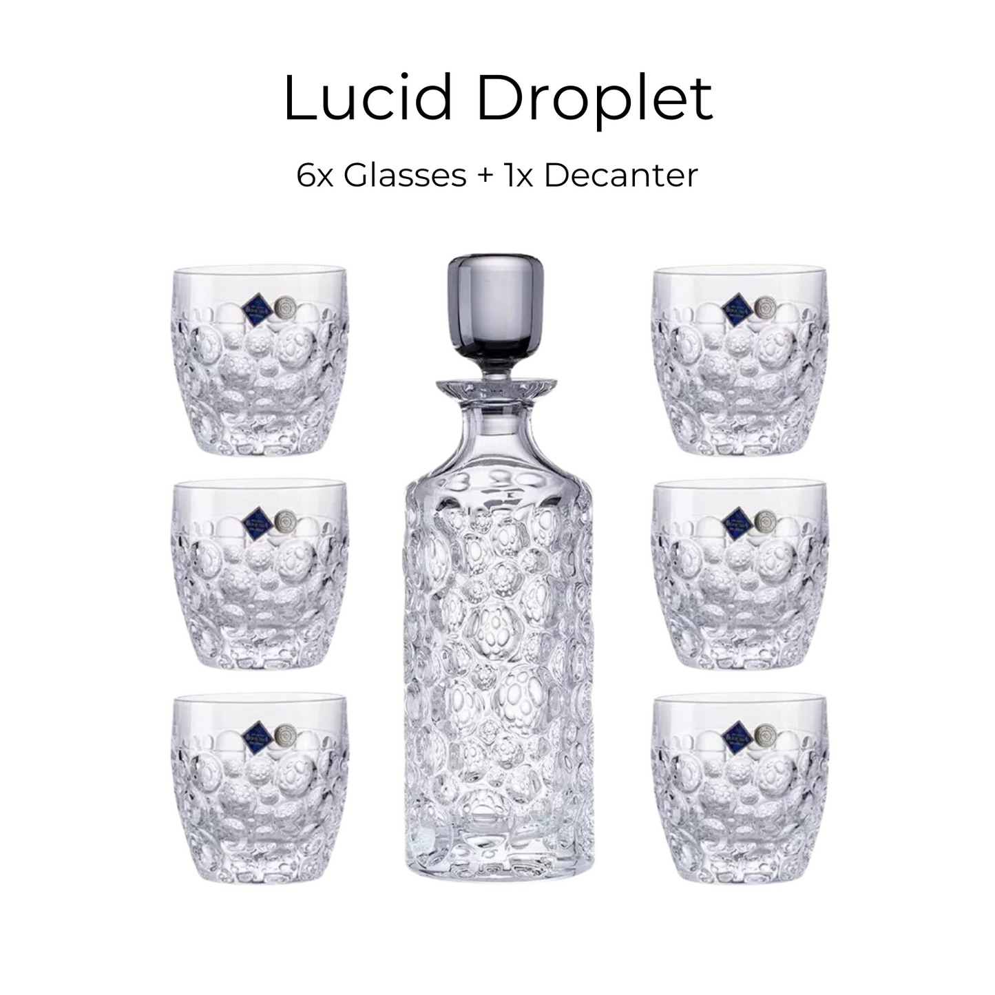 Crystal Whisky Decanter Set – Bohemia Lisboa Eleganza Bohemian Glass
