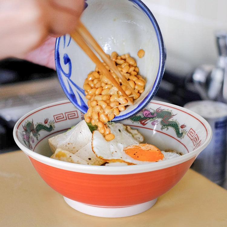 Japanese Ramen Bowl – Mino Ware Dragon & Phoenix Ceramic