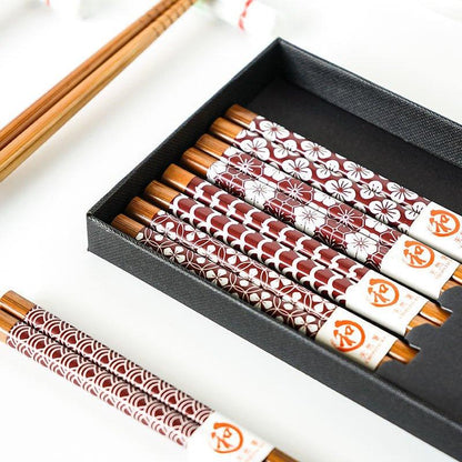 Bamboo Chopsticks Set of 5 Pairs – Japanese Themed Designs