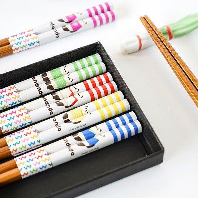 Bamboo Chopsticks Set of 5 Pairs – Japanese Themed Designs