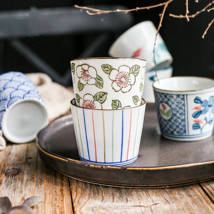 Guinomi Tea Cup Japanese Handcrafted Ceramic Glazed Tea Ceremony Cup Multiple Patterns
