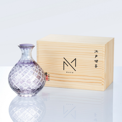 Sake Set Murasaki Purple | Edo Kiriko Hand-Cut Violet Crystal Flagon & Glass Collection