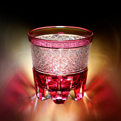 Whiskey Glass Sakura Radiance | Edo Kiriko Pink Cherry Blossom Crystal