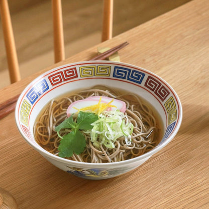 Japanese Ramen Bowl – Mino Ware Dragon & Phoenix Ceramic