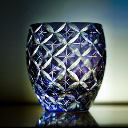 Whiskey Glass Violet Shippo – Edo Kiriko Infinity Pattern Crystal