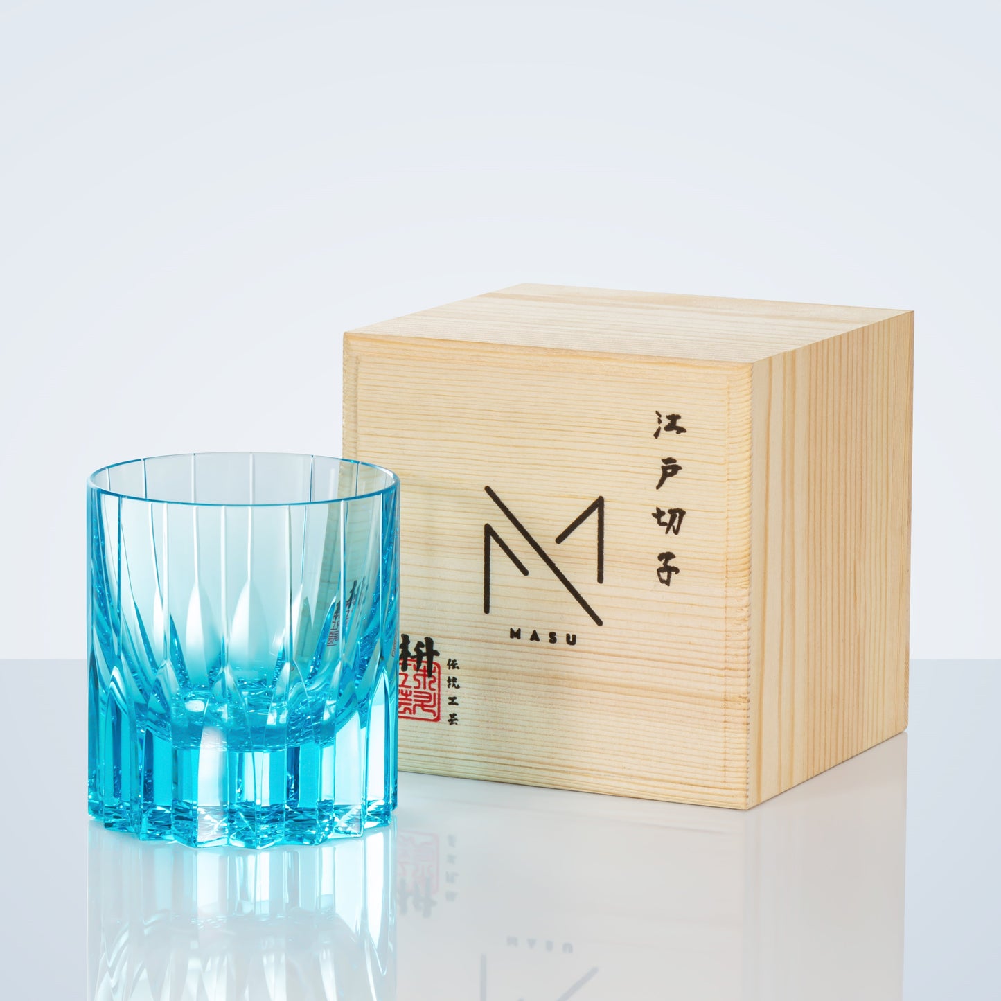 Whiskey Glass Edo Kiriko Diamond Cut – Hand-Cut Japanese Tumbler with Wooden Box | 7 Colors