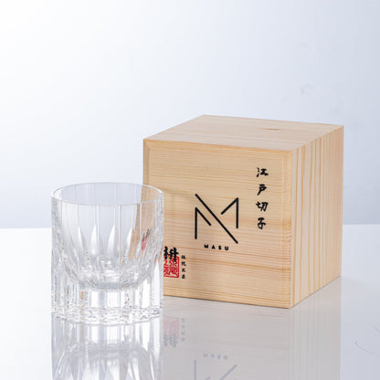 Whiskey Glass Edo Kiriko Multi-Color Cut Crystal Tumbler Set