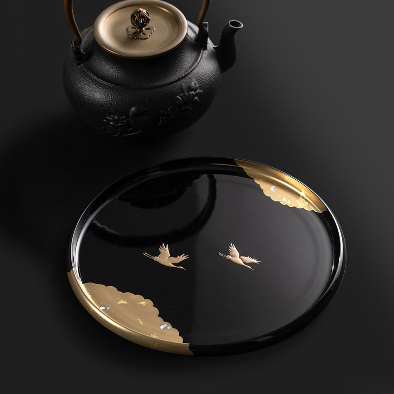 Yamanaka Shikki Circular Cranes Resin Tray