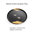 Ebony Crane Lacquer Tray