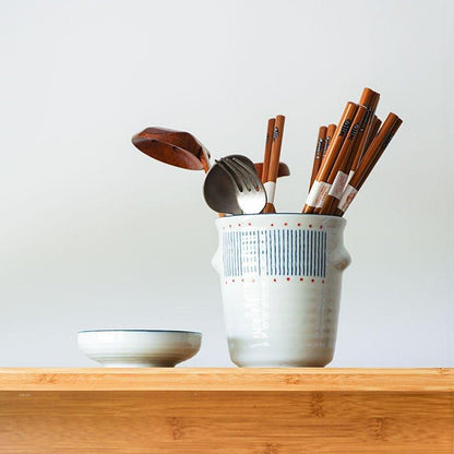 Ceramic Chopstick Holder Japanese Handcrafted Glazed with Base Plate Line and Sakura Styles