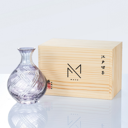 Sake Set Murasaki Purple | Edo Kiriko Hand-Cut Violet Crystal Flagon & Glass Collection