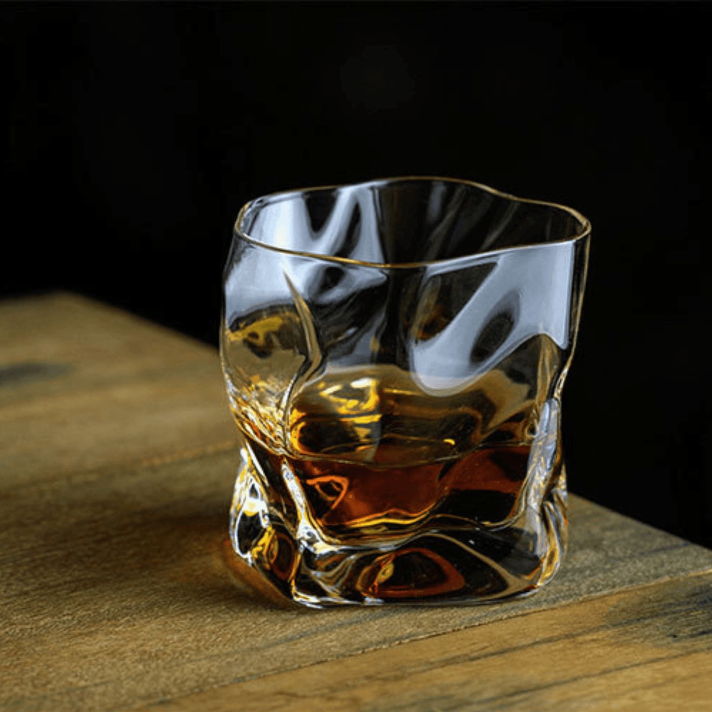 Whiskey Glass Edo Kiriko Crumple Body Japanese Hand-Cut Wooden Box