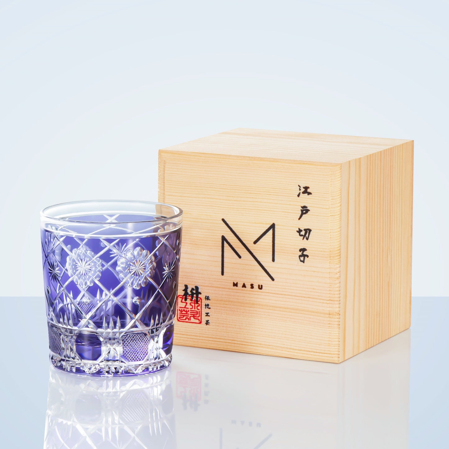 Whiskey Glass Violet Kohana Blossom – Edo Kiriko Floral Crystal