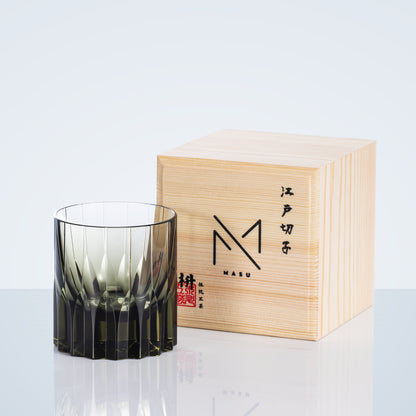 Whiskey Glass Edo Kiriko Multi-Color Cut Crystal Tumbler Set