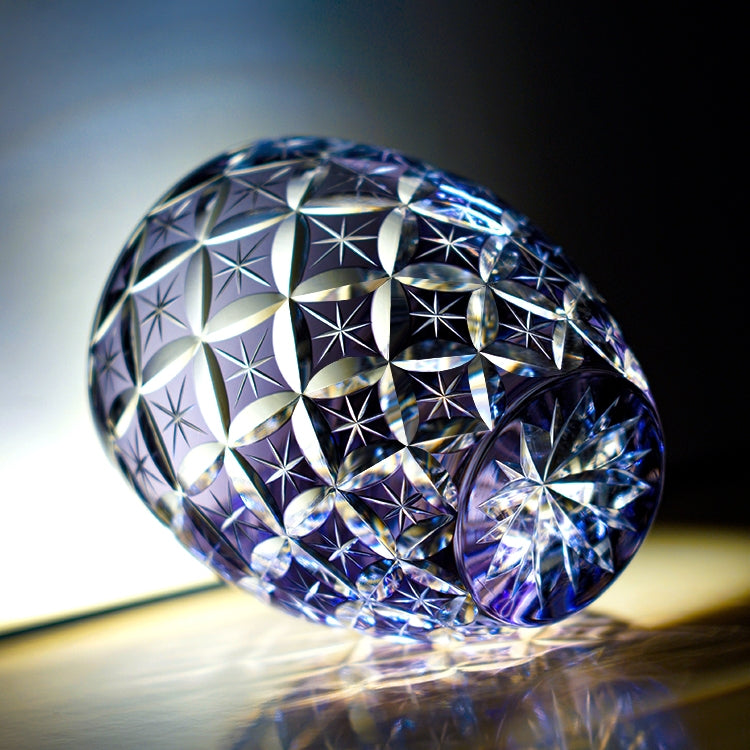 Whiskey Glass Violet Shippo – Edo Kiriko Infinity Pattern Crystal
