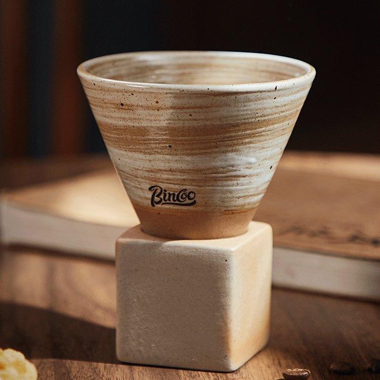 Coffee Cup Ceramic Cone Shape Handcrafted with Stand 4 Colors