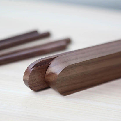 Black Walnut Chopsticks Gift Set – 2 Pairs with Wooden Box