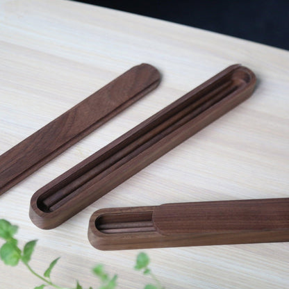 Black Walnut Chopsticks Gift Set – 2 Pairs with Wooden Box