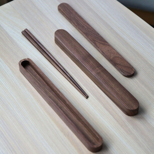 Black Walnut Chopsticks Gift Set – 2 Pairs with Wooden Box