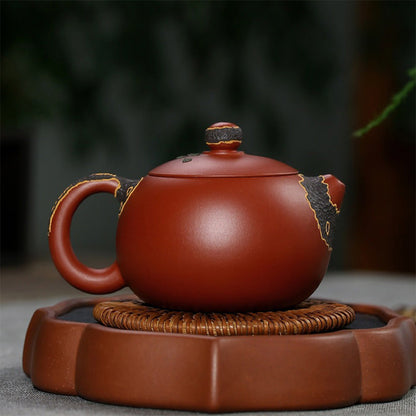 Pine Teapot Yixing Red Clay Dahongpao Handmade 200ml Gift