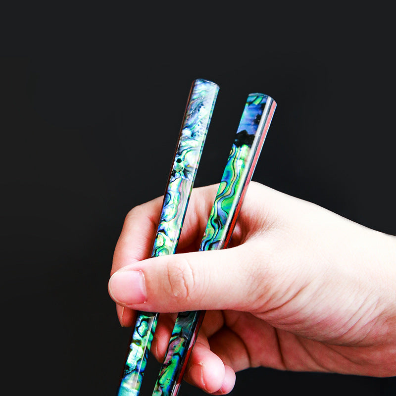 ISSOU Mother of Pearl Chopsticks Japanese Pink Blue Couples Gift