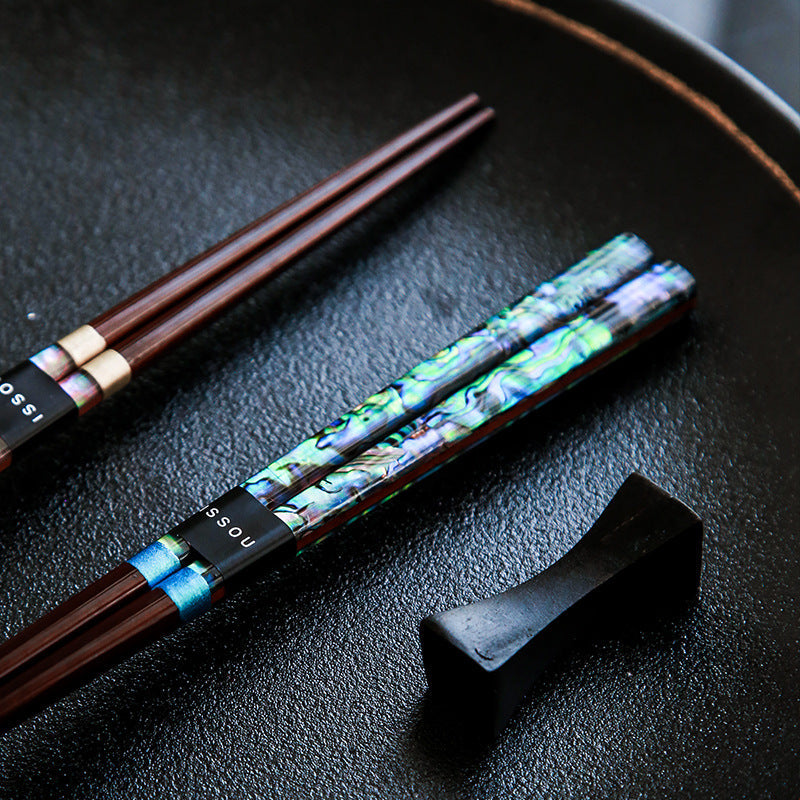ISSOU Mother of Pearl Chopsticks Japanese Pink Blue Couples Gift