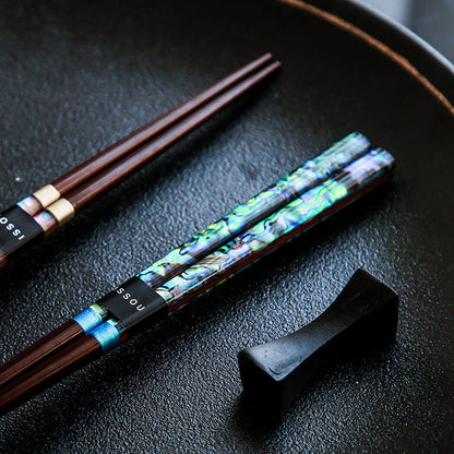 ISSOU Mother of Pearl Chopsticks Japanese Pink Blue Couples Gift