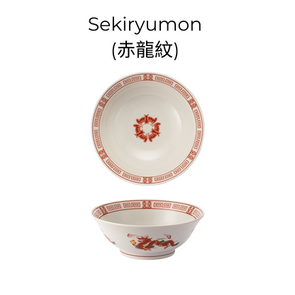 Japanese Ramen Bowl – Mino Ware Dragon & Phoenix Ceramic