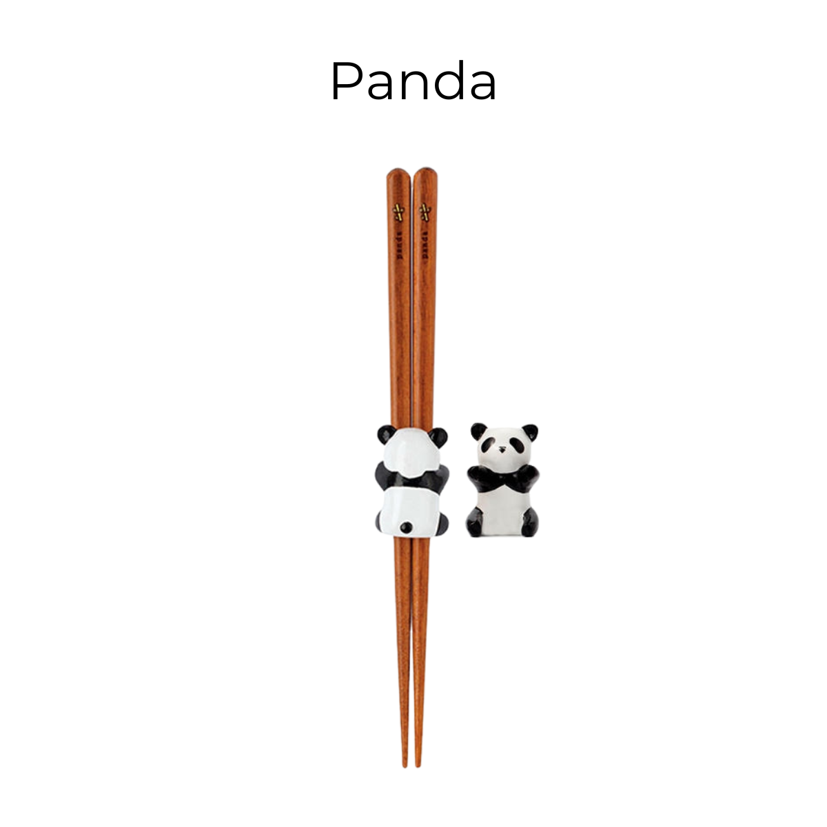 Kids Chopsticks Wooden Animal Series Japanese Panda Kitten with Rest