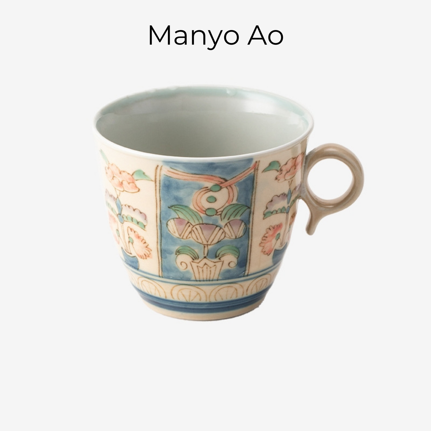 Ceramic Mug | Japanese Hasami Ware Hanashin Floral Vintage Handcrafted Collection