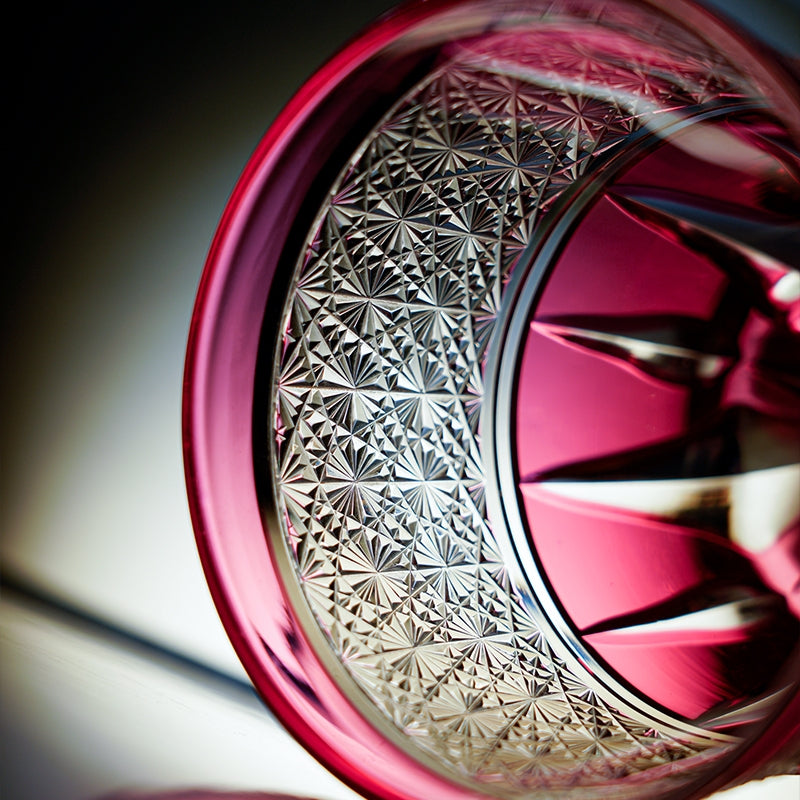 Whiskey Glass Sakura Radiance | Edo Kiriko Pink Cherry Blossom Crystal