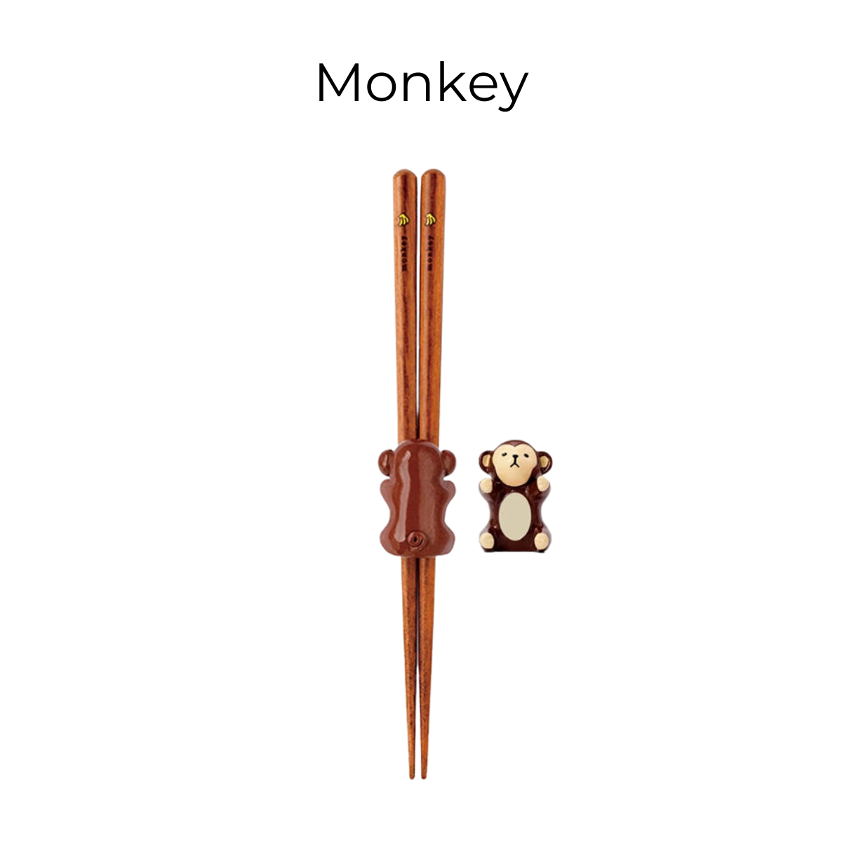 Kids Chopsticks Wooden Animal Series Japanese Panda Kitten with Rest