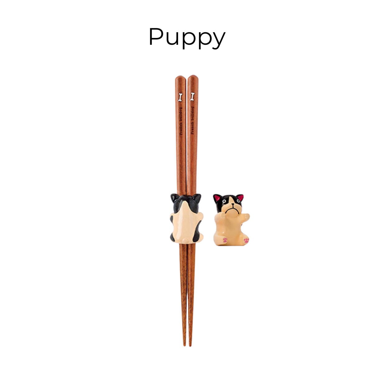 Kids Chopsticks Wooden Animal Series Japanese Panda Kitten with Rest