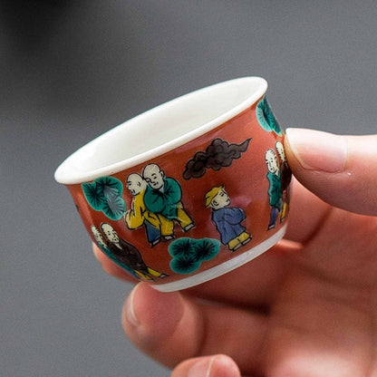 Japanese Tea Cup Set Kutani Porcelain 6 Styles | Handpainted