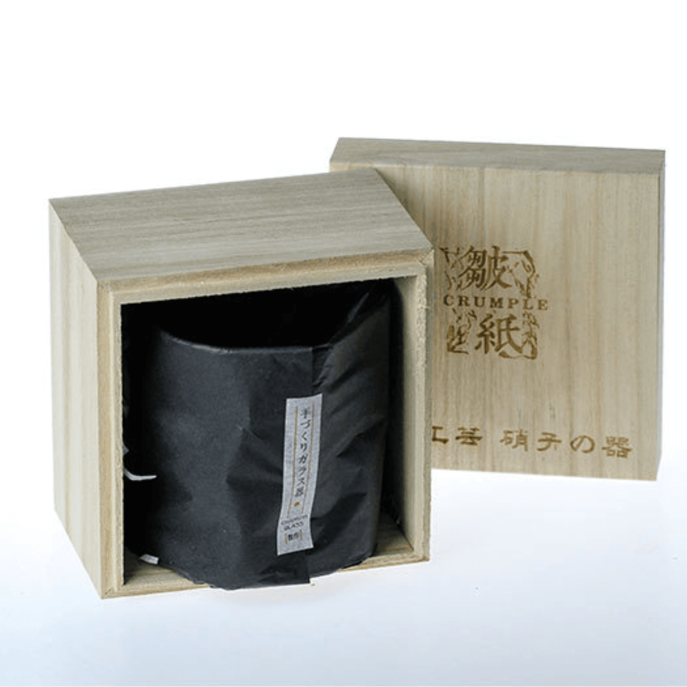 Whiskey Glass Edo Kiriko Crumple Body Japanese Hand-Cut Wooden Box