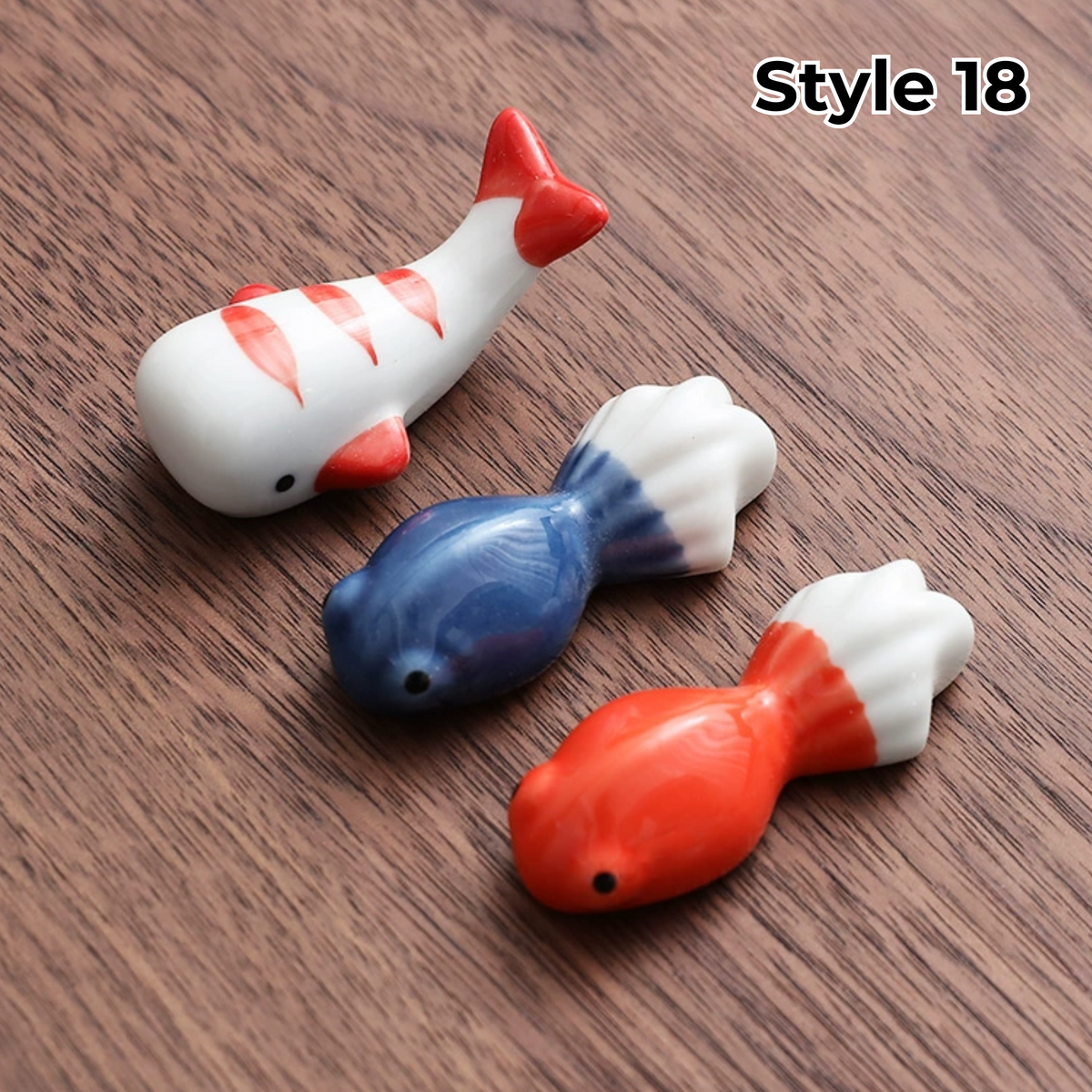 Chopstick Rest Ceramic Handcrafted Animal Fruit Design Japanese Table Decor Set of 3 Cute Chopstick Holder