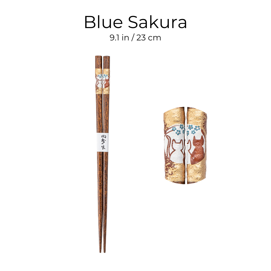 Wooden Chopsticks Sakura Cat Couple | Cherry Blossom Gift Set