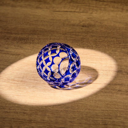 Sake Glass Ruri Guinomi | Edo Kiriko Deep Blue Hand-Cut Collection
