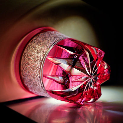 Whiskey Glass Sakura Radiance | Edo Kiriko Pink Cherry Blossom Crystal