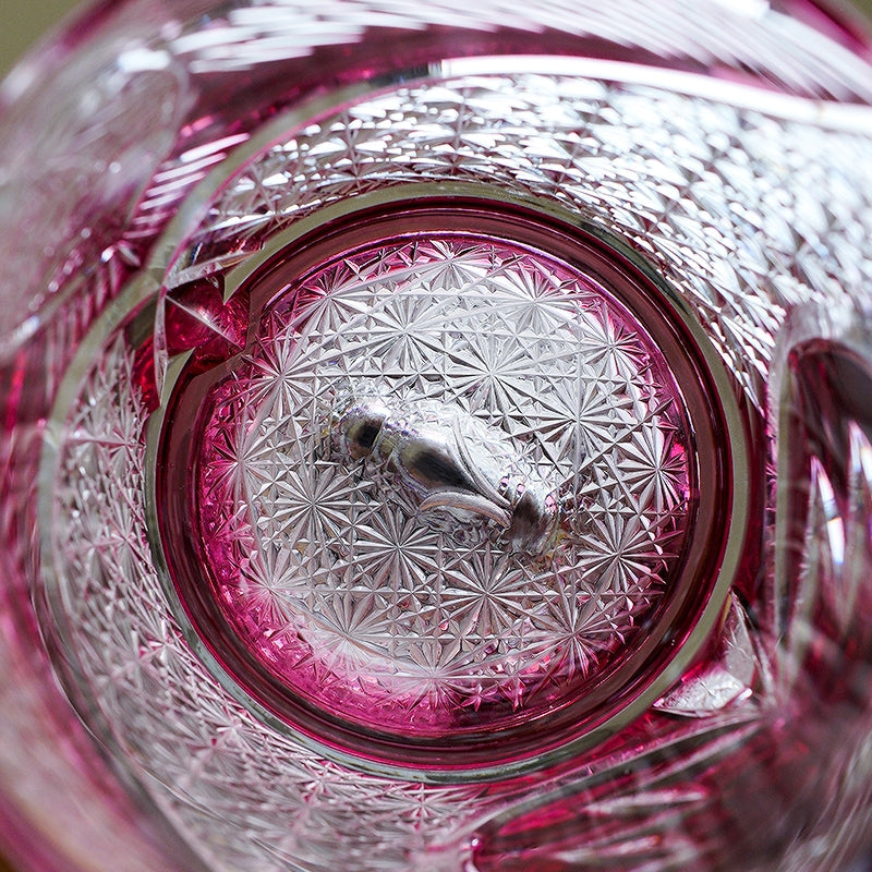 Whiskey Glass Ruby Nocturne | Edo Kiriko Pink Crystal Night Artisan